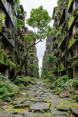 Abandoned City Overtaken by Creeping Ivy and Silent Decay
