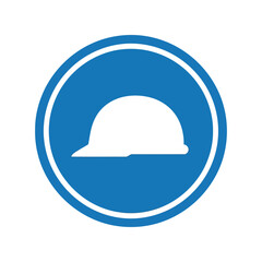 Hard hat required safety sign icon: mandatory head protection symbol vector Vector, illustration