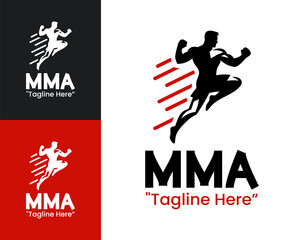 MMA Logo Dynamic Combat Fighter Emblem