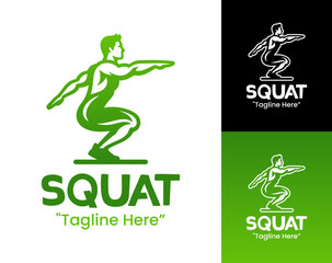 Squat Logo Minimal Lower Body Strength Symbol
