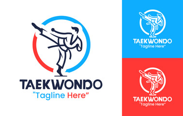 Fototapeta premium Taekwondo Logo Modern Abstract Martial Icon