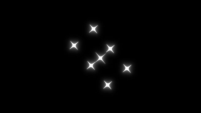 Twinkle light glitter stars sparkling,magic flash or glitter motion  animated effect,Twinkle stars light animation,Glowing and twinkling star motion graphics on black screen background.4K