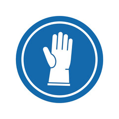 Mandatory protective gloves sign icon. hand protection required ppe safety symbol vector Vector, illustration