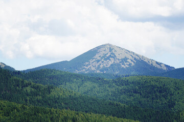 View of the mountains of the Ukrainian Carpathians