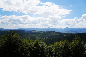 View of the mountains of the Ukrainian Carpathians