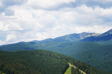 View of the mountains of the Ukrainian Carpathians