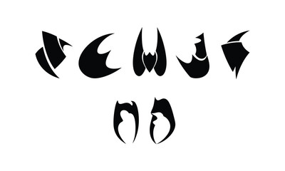 Abstract Black Shapes Tribal Design Elements vector