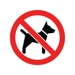 No dogs allowed sign vector illustration. pet ban symbol for public spaces and businesses Vector, illustration © azad