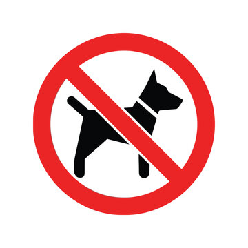 No dogs allowed sign vector illustration. pet ban symbol for public spaces and businesses Vector, illustration