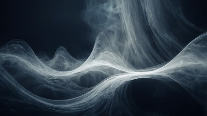 Naklejka premium Soft White Smoke Flow with Elegant Curves Minimal Abstract Atmospheric Background 