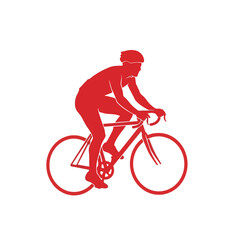 Naklejka premium Dynamic cyclist silhouette captures the intensity of competitive sport pursuing goals with focused