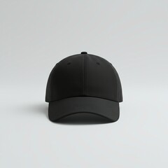 Clean Blank Black Baseball Cap Mockup Template Front