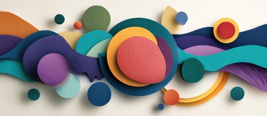 Abstract design of layered shapes and colors