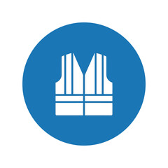Safety vest icon workwear ppe high visibility warning symbol construction worker safety Vector, illustration