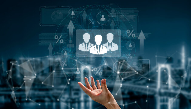 Concept of human resources metrics and workforce analytics. The data shows employee team performance, professional development, and overall business growth and success. Fermion