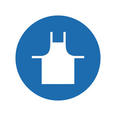 Mandatory apron safety sign icon vector. ppe workwear symbol for industrial kitchen health Vector, illustration