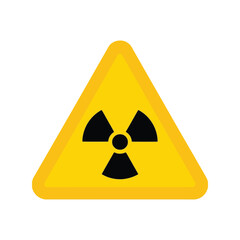 Fototapeta premium Radiation hazard warning sign: yellow nuclear symbol for danger and safety information Vector, illustration
