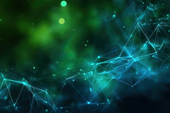 Abstract network design with teal and green hues