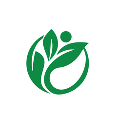 Green leaf logo design isolated on, a symbol of nature, growth, and sustainability, perfect for ecofriendly businesses and organizations