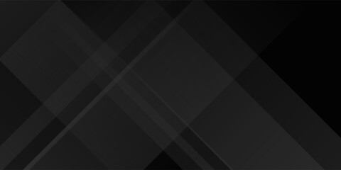 Modern black white abstract background. Minimal. Gradient. Dark grey banner with geometric shapes, lines, stripes, triangles. Design. Futuristic.