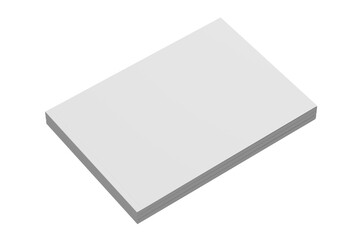 A5 / A4 Landscape Magazine White Blank 3D Rendering Transparent Background Mockup PNG