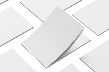 A5 / A4 Landscape Magazine White Blank 3D Rendering Transparent Background Mockup PNG