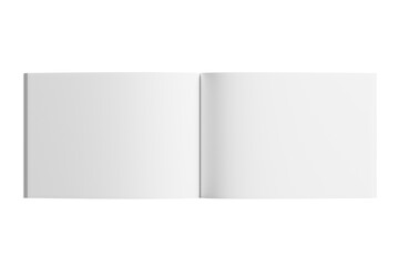 A5 / A4 Landscape Magazine White Blank 3D Rendering Transparent Background Mockup PNG