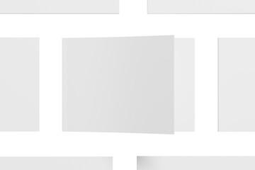 A5 / A4 Landscape Magazine White Blank 3D Rendering Transparent Background Mockup PNG