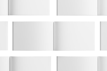 A5 / A4 Landscape Magazine White Blank 3D Rendering Transparent Background Mockup PNG