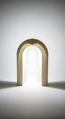 Abstract archway with light shining through, creating a sense of depth.