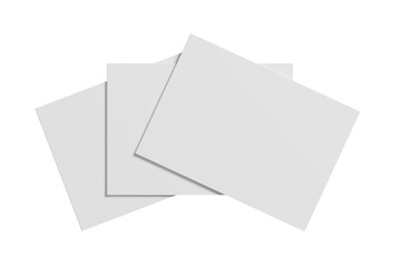 A5 / A4 Landscape Magazine White Blank 3D Rendering Transparent Background Mockup PNG