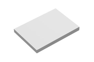 A5 / A4 Landscape Magazine White Blank 3D Rendering Transparent Background Mockup PNG