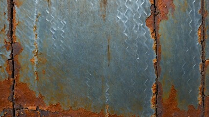 Rusty Textured Metal Plate with Pattern and Industrial Aged Surface
