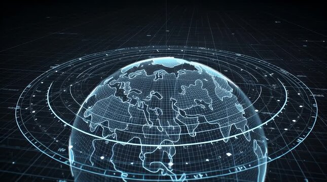 Digital Globe Visualization with Data Grids and Geometric Lines in Space