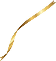 Shiny Swirl Gold Ribbon PNG