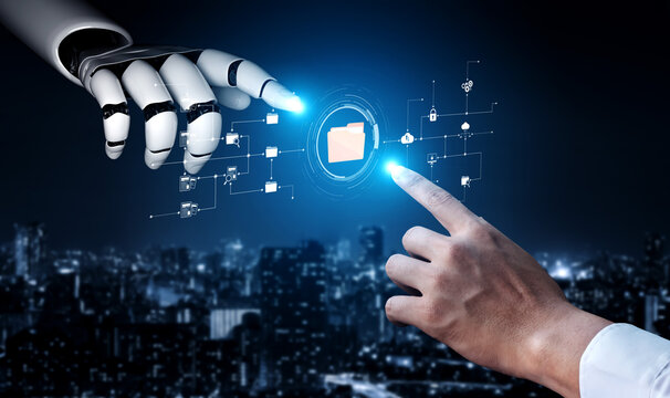 AI artificial intelligence assists digital folder management with smart sorting, cloud structure analysis, and virtual assistant access for workflow efficiency. Vouch