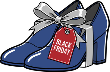 Wrapped Formal Shoes with Ribbon for Black Friday Gift