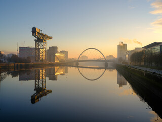 Glasgow Landmarks: Finnieston Crane & Clyde Arc at Sunrise