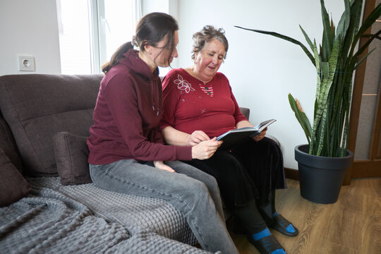 Mother and daughter spending time together at home