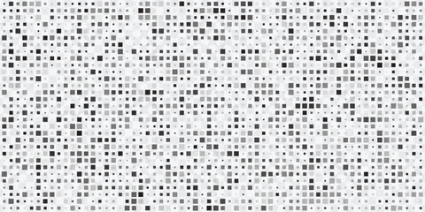 Monochrome mosaic background with random shades of squares. Digital texture, data visualization.