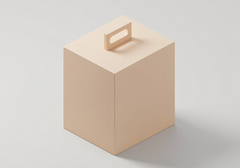 blank Perspective Wine Box Mockup on white background 