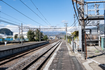 Naklejka premium 沼田駅から見る上越線線路