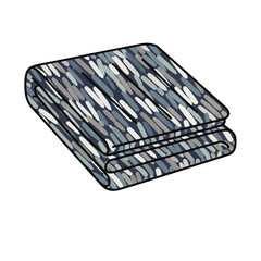 A folded blanket with a unique abstract pattern, presented as a flat vector icon