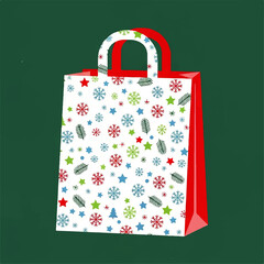Festive Gift Bag with Seasonal Snowflake Pattern for Christmas Celebrations and Holiday Presents
