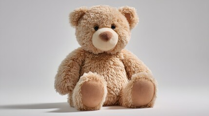 Obraz premium A classic brown teddy bear stuffed animal sitting alone.