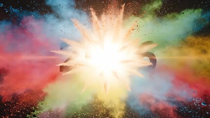 2026 celebratory color explosion with graphic design and future event theme