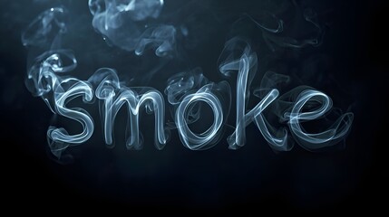 The word 'smoke' rendered in wispy, glowing blue and white smoke against a dark, mysterious background.