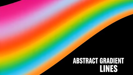 Obraz premium Abstract colorful gradient lines on a black background creating a vibrant and modern design.