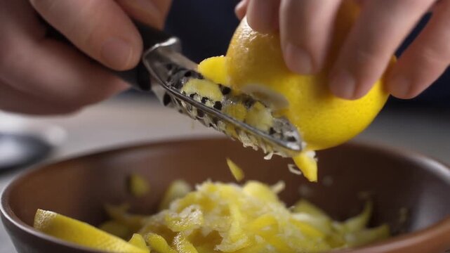 Lemon Zest Being Grated Video