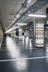 Close-up of industrial electrical installations and cable trays. Intricate network of power cables and wires for industrial or commercial infrastructure.